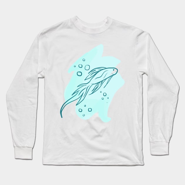 Hey Fishy Fishy Long Sleeve T-Shirt by jenartfart